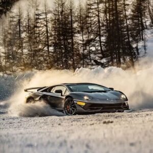 lamborghini in the winter